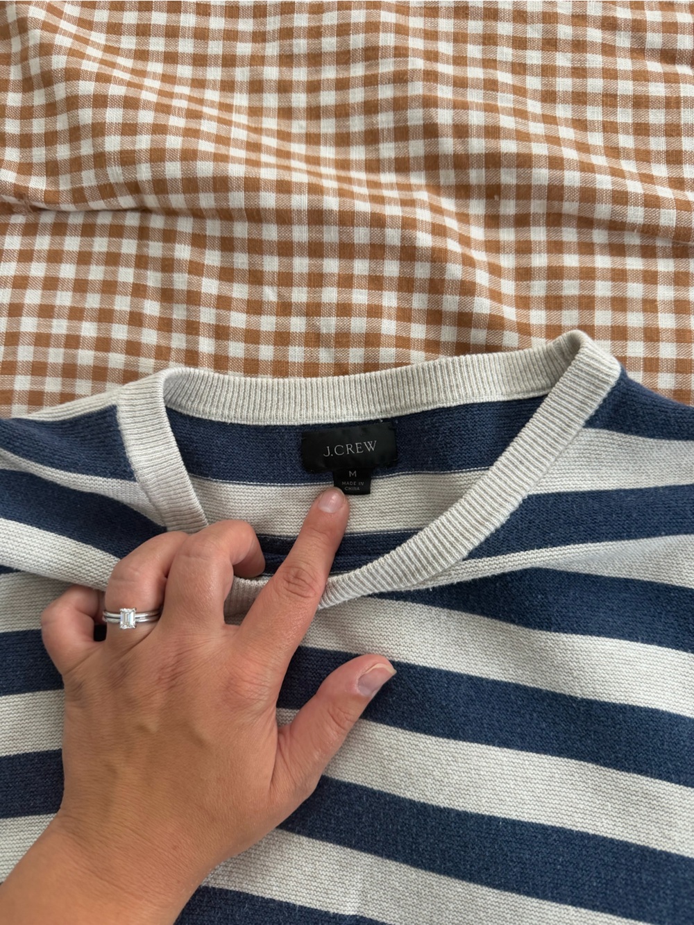 J. Crew Navy and White Striped Knit Top - Picture 2 of 2